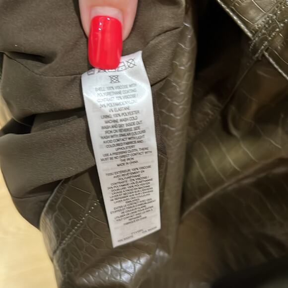 NWT $178 FRENCH CONNECTION Clancy trench coat dress faux leather mini US… - Picture 12 of 12